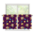 Cute Cartoon Virgo Pattern Print Tier Curtains