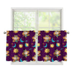 Cute Cartoon Virgo Pattern Print Tier Curtains