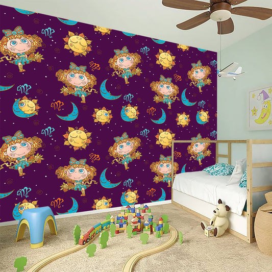 Cute Cartoon Virgo Pattern Print Wall Sticker