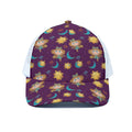 Cute Cartoon Virgo Pattern Print White Mesh Trucker Hat