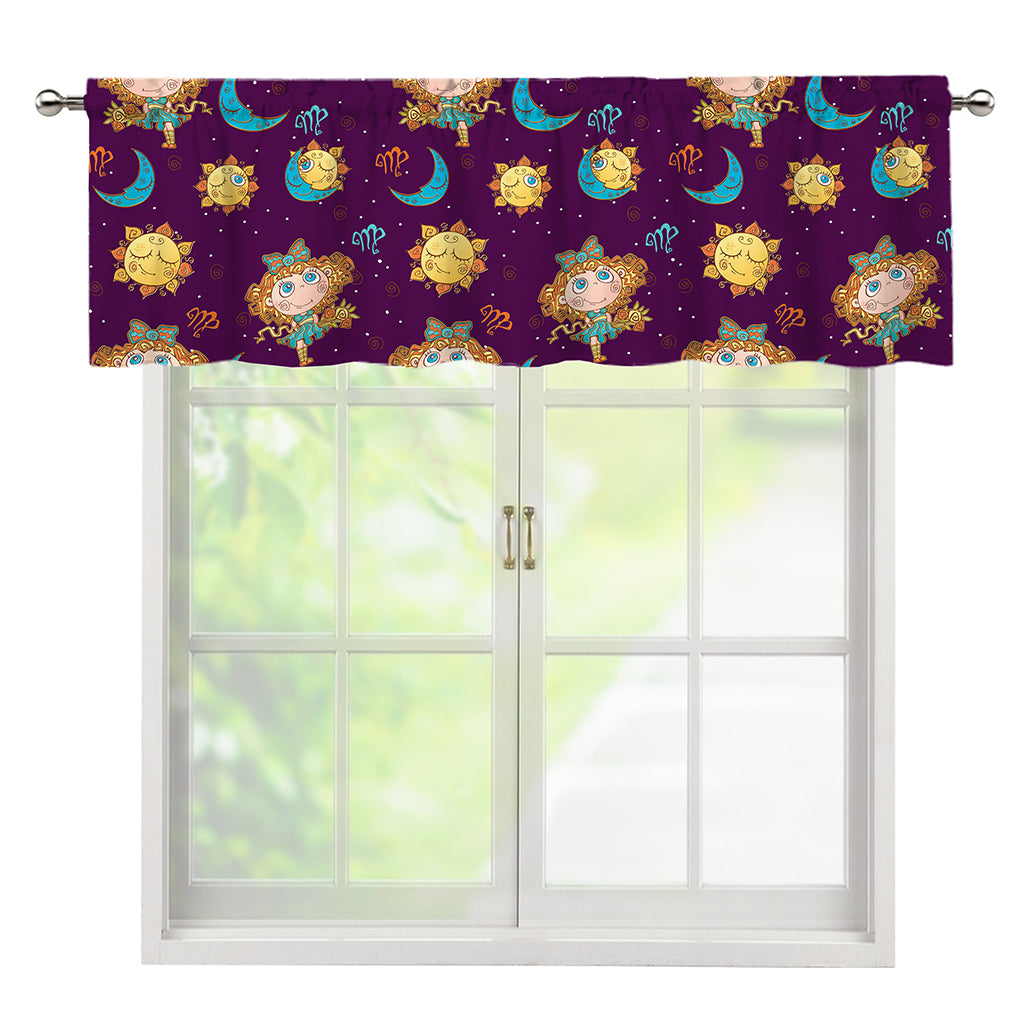 Cute Cartoon Virgo Pattern Print Window Valance