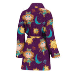 Cute Cartoon Virgo Pattern Print Women's Bathrobe