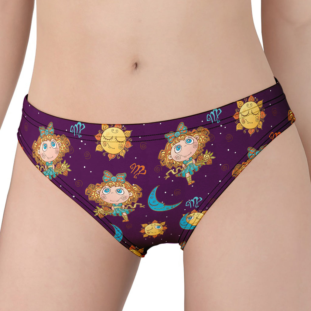 Cute Cartoon Virgo Pattern Print Women's Panties