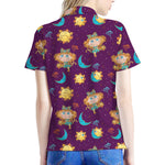 Cute Cartoon Virgo Pattern Print Women's Polo Shirt