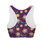 Cute Cartoon Virgo Pattern Print Women's Sports Bra
