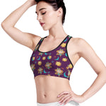 Cute Cartoon Virgo Pattern Print Women's Sports Bra