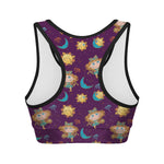 Cute Cartoon Virgo Pattern Print Women's Sports Bra