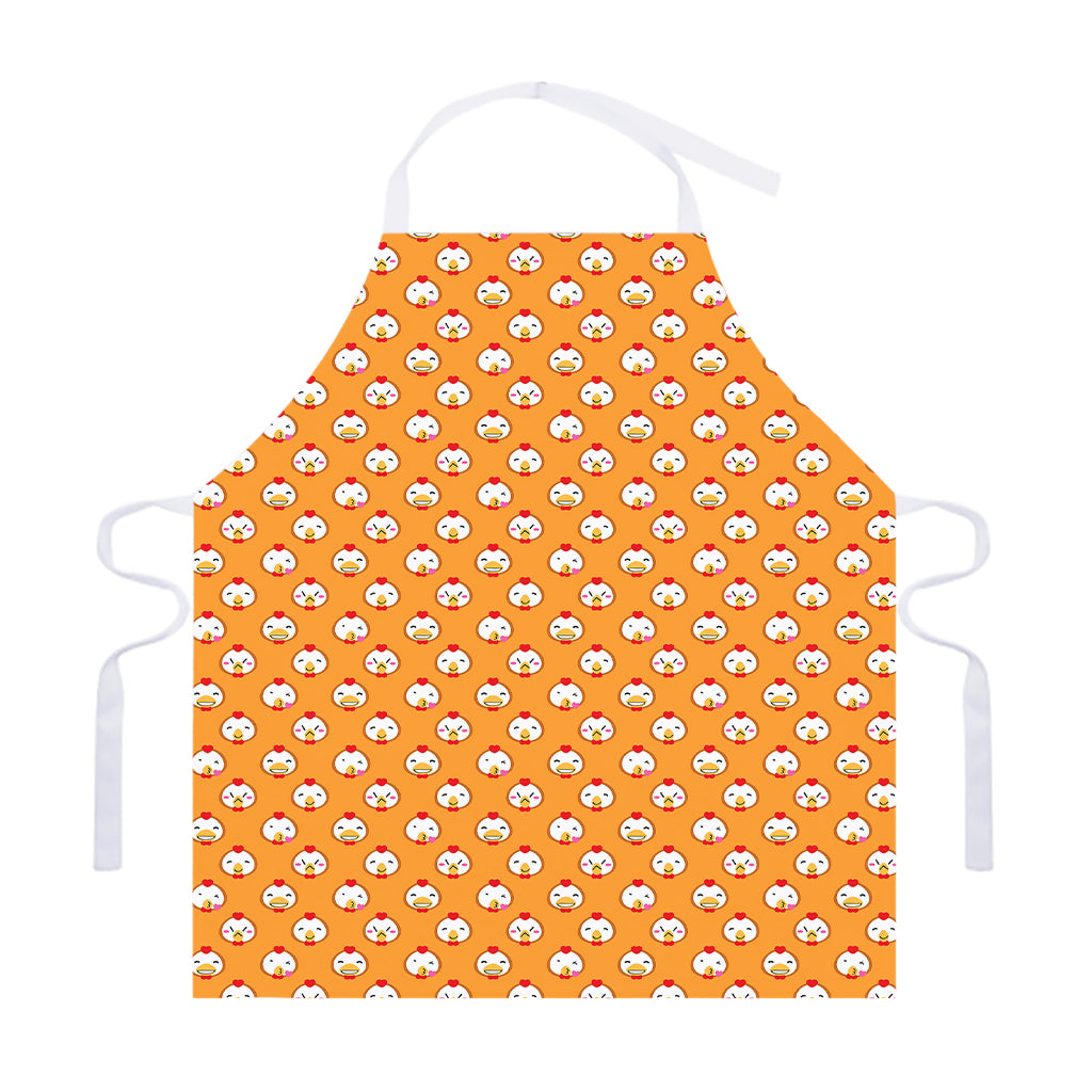 Cute Chicken Emoji Pattern Print Adjustable Apron