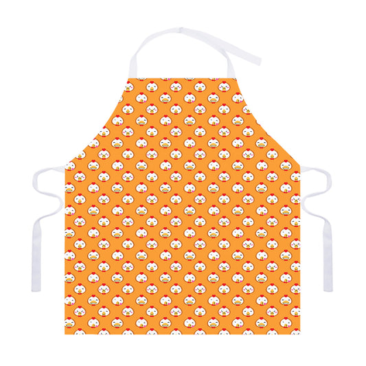 Cute Chicken Emoji Pattern Print Adjustable Apron