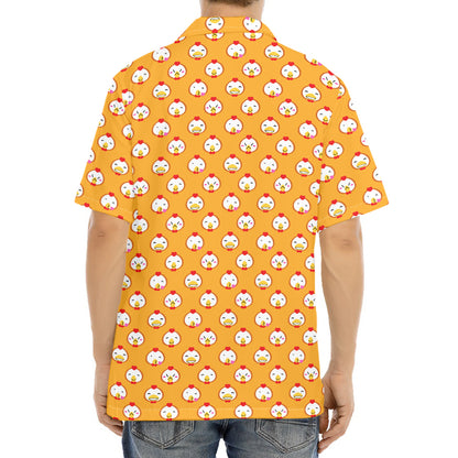 Cute Chicken Emoji Pattern Print Aloha Shirt