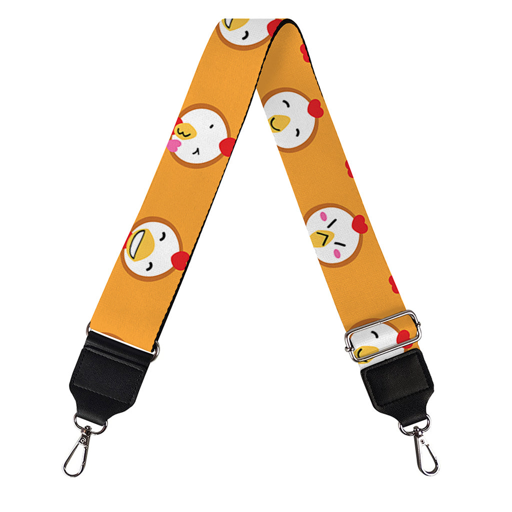 Cute Chicken Emoji Pattern Print Bag Strap