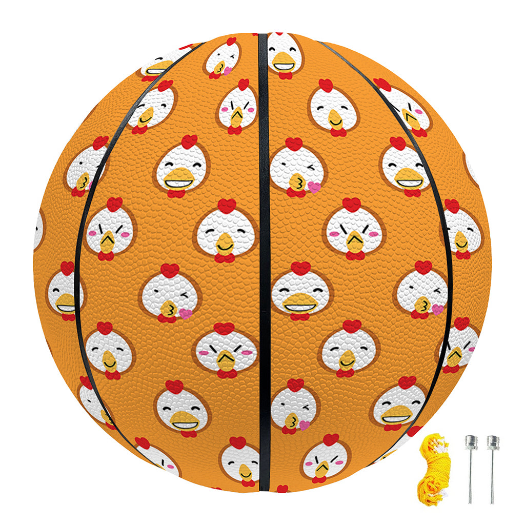 Cute Chicken Emoji Pattern Print Basketball