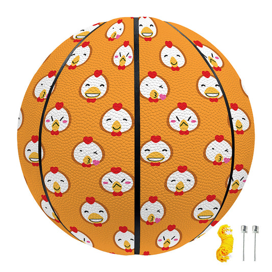 Cute Chicken Emoji Pattern Print Basketball