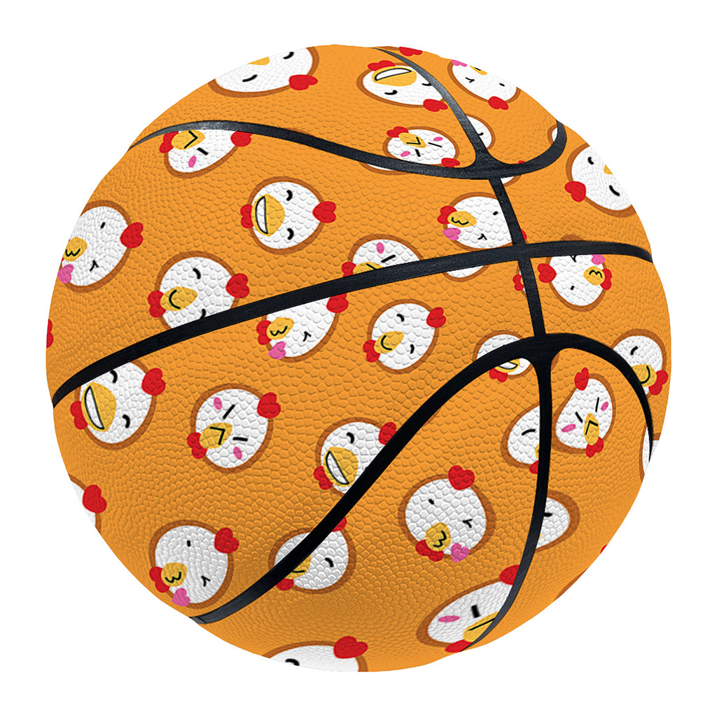 Cute Chicken Emoji Pattern Print Basketball