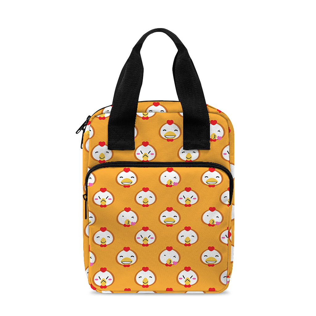 Cute Chicken Emoji Pattern Print Bible Tote Bag