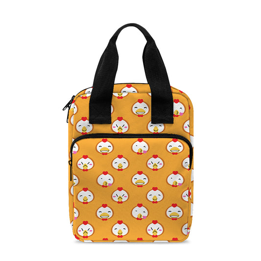 Cute Chicken Emoji Pattern Print Bible Tote Bag