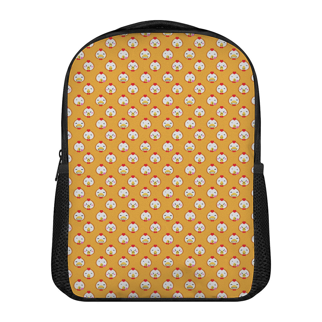 Cute Chicken Emoji Pattern Print Casual Backpack