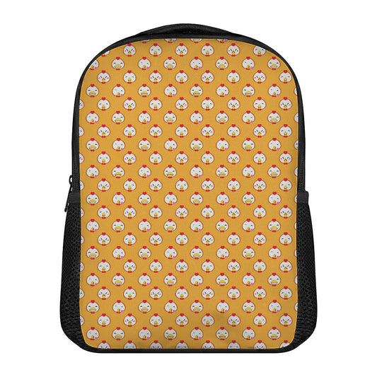 Cute Chicken Emoji Pattern Print Casual Backpack