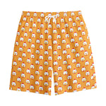 Cute Chicken Emoji Pattern Print Cotton Shorts