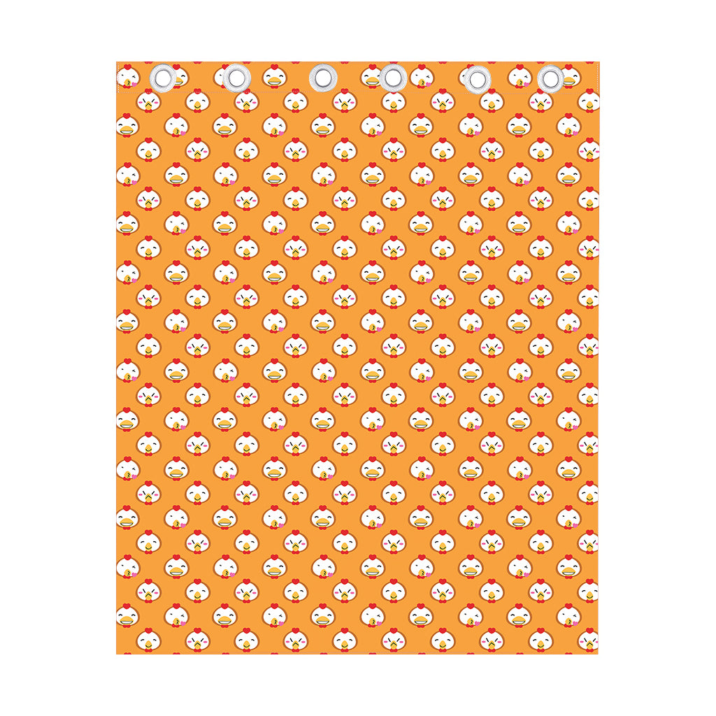 Cute Chicken Emoji Pattern Print Curtain