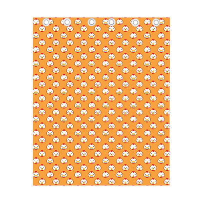 Cute Chicken Emoji Pattern Print Curtain
