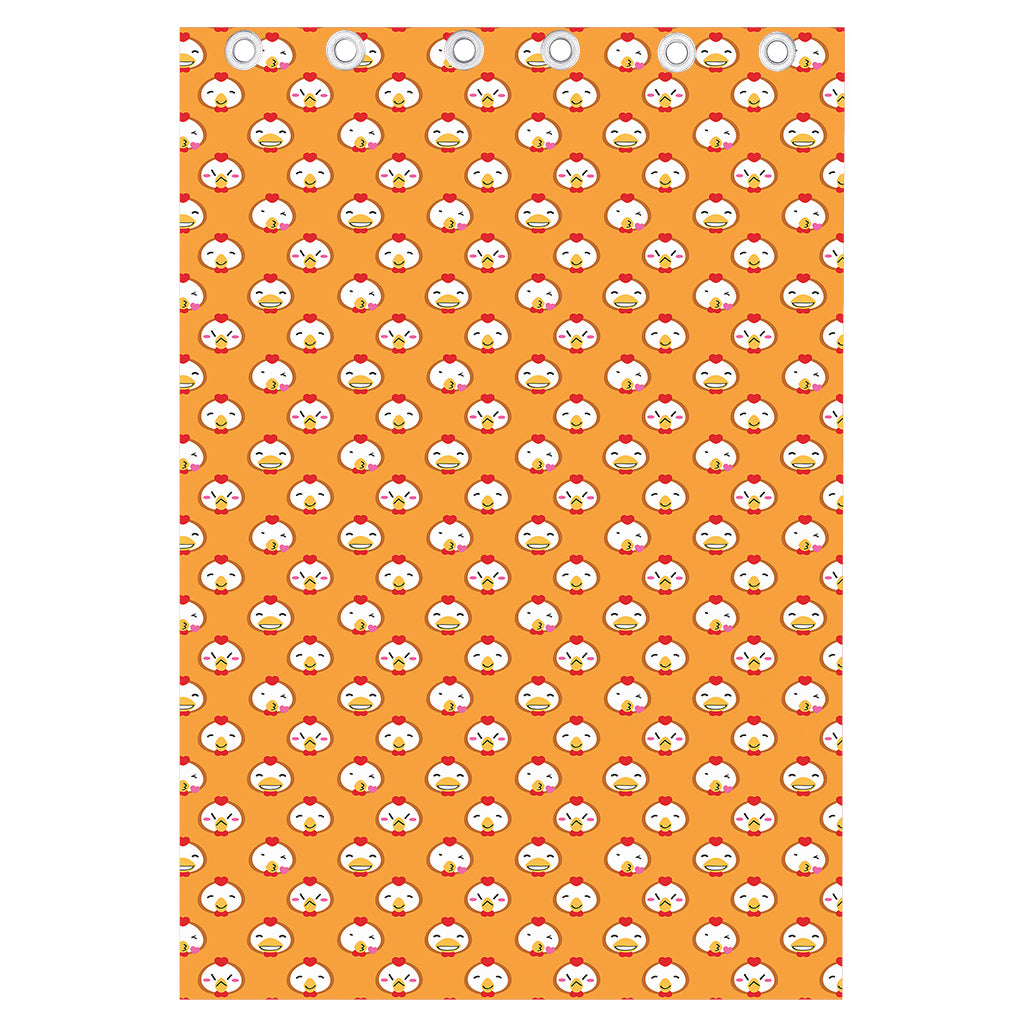 Cute Chicken Emoji Pattern Print Curtain