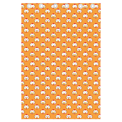 Cute Chicken Emoji Pattern Print Curtain
