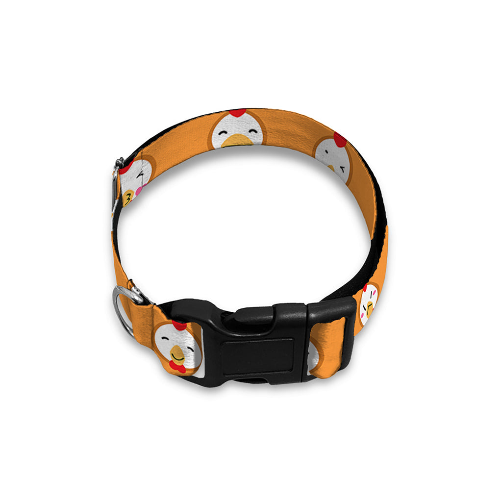 Cute Chicken Emoji Pattern Print Dog Collar