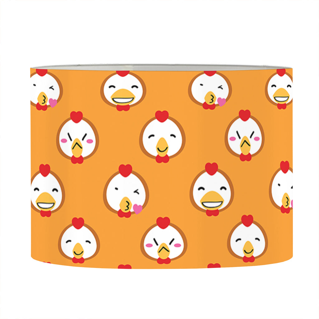 Cute Chicken Emoji Pattern Print Drum Lamp Shade