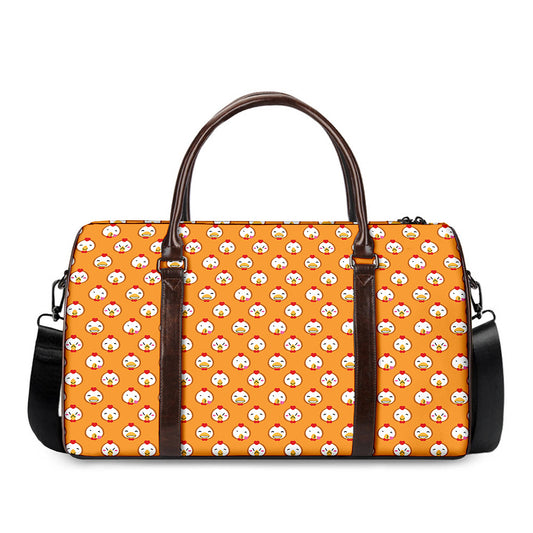 Cute Chicken Emoji Pattern Print Duffle Bag