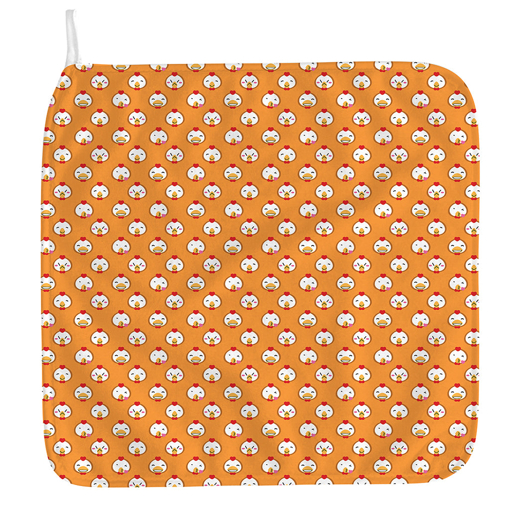 Cute Chicken Emoji Pattern Print Hand Towel