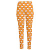 Cute Chicken Emoji Pattern Print High-Waisted Pocket Leggings