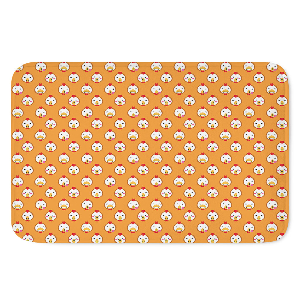 Cute Chicken Emoji Pattern Print Indoor Door Mat