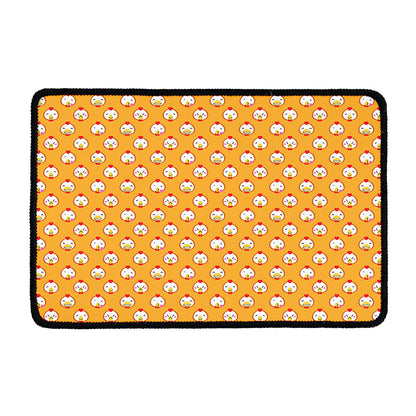 Cute Chicken Emoji Pattern Print Kitchen Mat