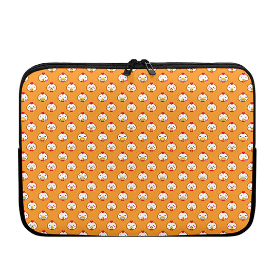 Cute Chicken Emoji Pattern Print Laptop Sleeve