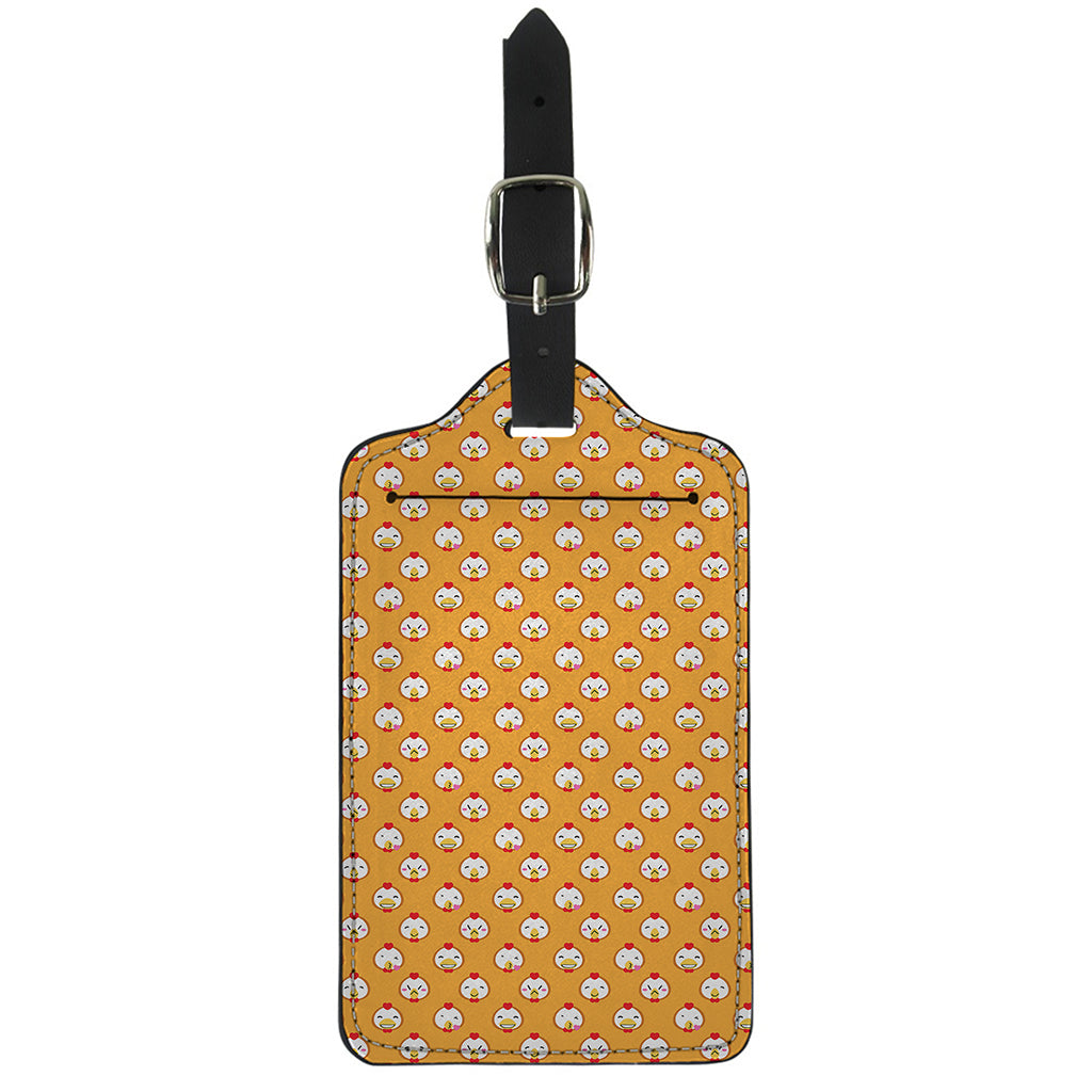 Cute Chicken Emoji Pattern Print Luggage Tag