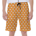 Cute Chicken Emoji Pattern Print Men's Beach Shorts