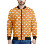 Cute Chicken Emoji Pattern Print Men's Bomber Jacket