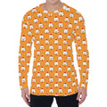 Cute Chicken Emoji Pattern Print Men's Long Sleeve T-Shirt