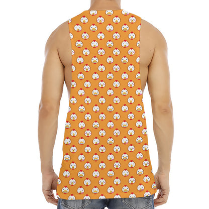 Cute Chicken Emoji Pattern Print Men's Muscle Tank Top