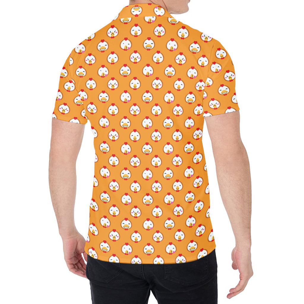 Cute Chicken Emoji Pattern Print Men's Shirt