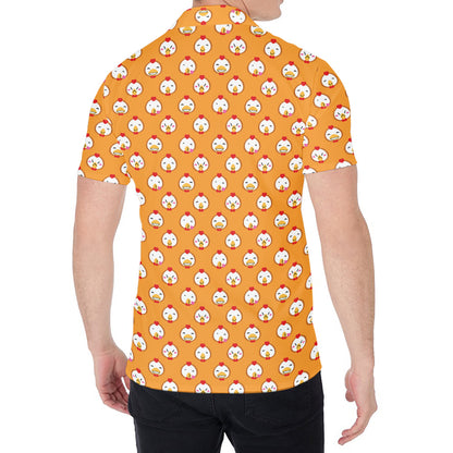 Cute Chicken Emoji Pattern Print Men's Shirt