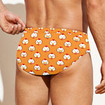 Cute Chicken Emoji Pattern Print Men's Swim Briefs