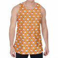 Cute Chicken Emoji Pattern Print Men's Velvet Tank Top