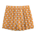 Cute Chicken Emoji Pattern Print Mesh Shorts