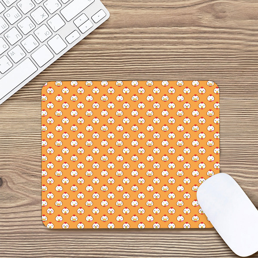Cute Chicken Emoji Pattern Print Mouse Pad