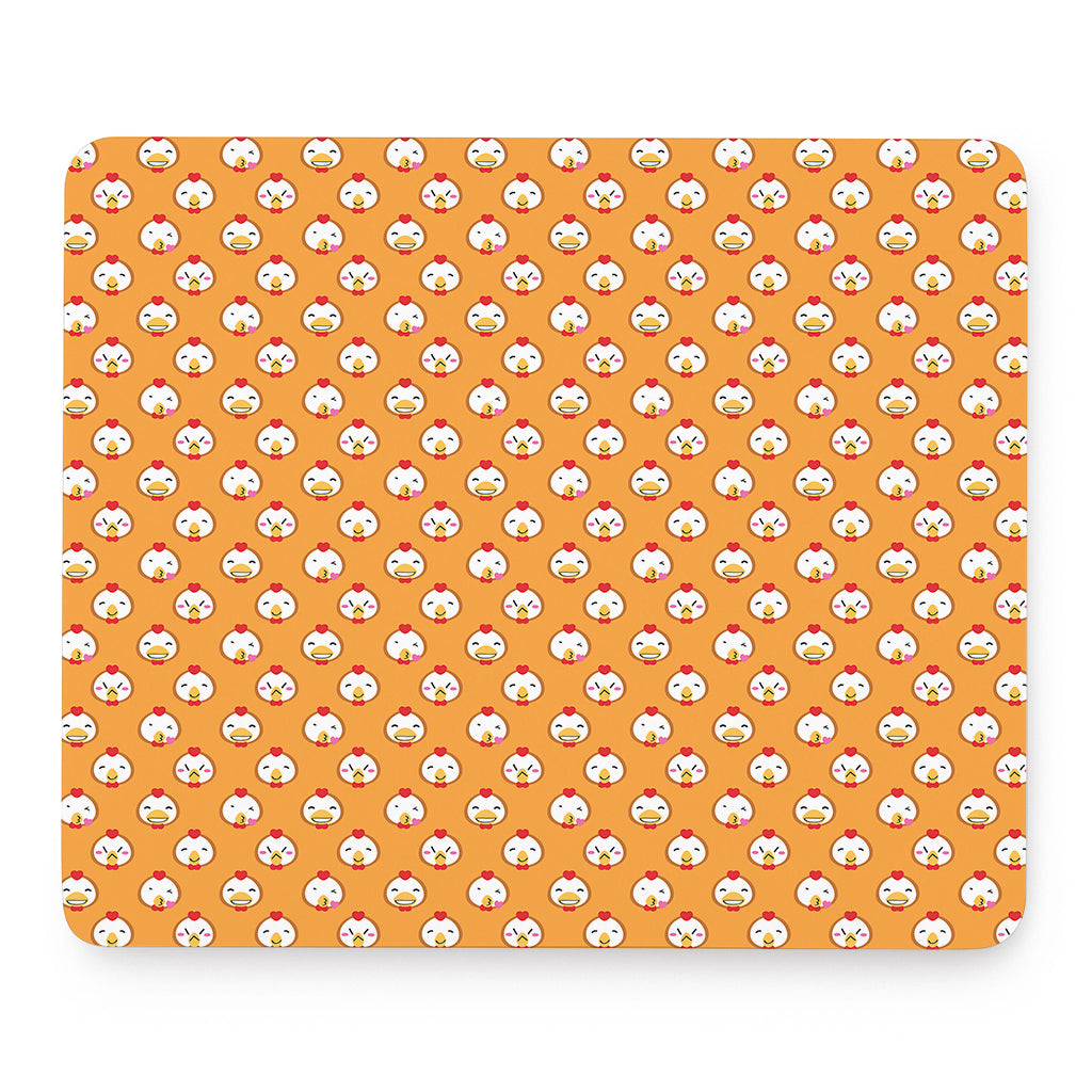 Cute Chicken Emoji Pattern Print Mouse Pad