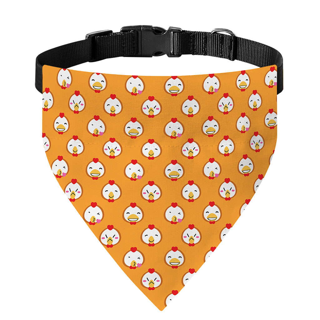 Cute Chicken Emoji Pattern Print Over The Collar Dog Bandana
