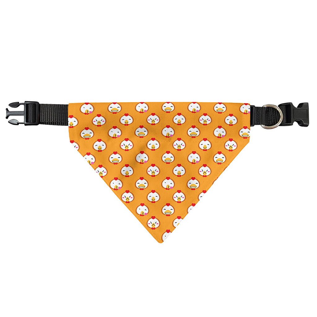 Cute Chicken Emoji Pattern Print Over The Collar Dog Bandana