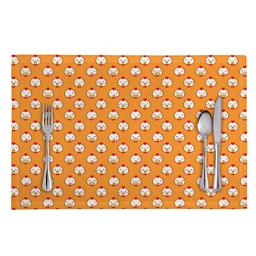 Cute Chicken Emoji Pattern Print Placemat
